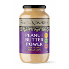Food to Nourish Peanut Butter Power with Hemp & Chia Seeds 350g SALE-BEST BEFORE 24.1.22